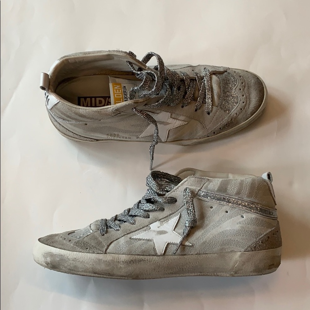 Metallic Zebra Mid Star Golden Goose